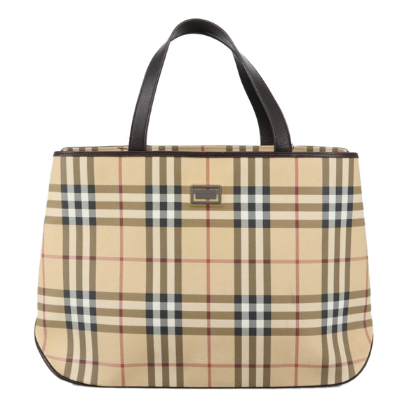 BURBERRY Nova Check Hand Bag PVC Beige Auth 103797 - Picture 13 of 16